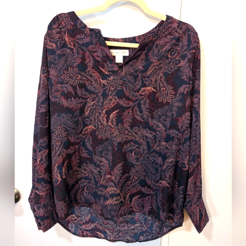 CJ Banks Paisley Print Top Sz  Large